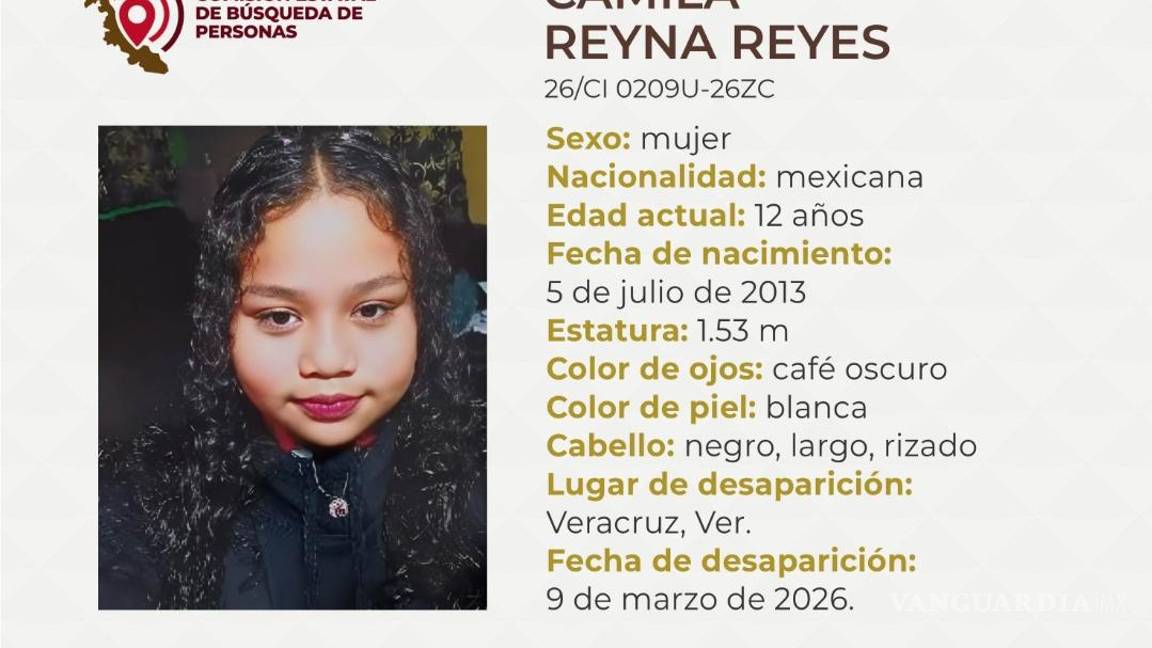$!Desaparece Camila Reyna, de 12 años, en Veracruz; familia denuncia mensajes de joven que “quería llevársela”
