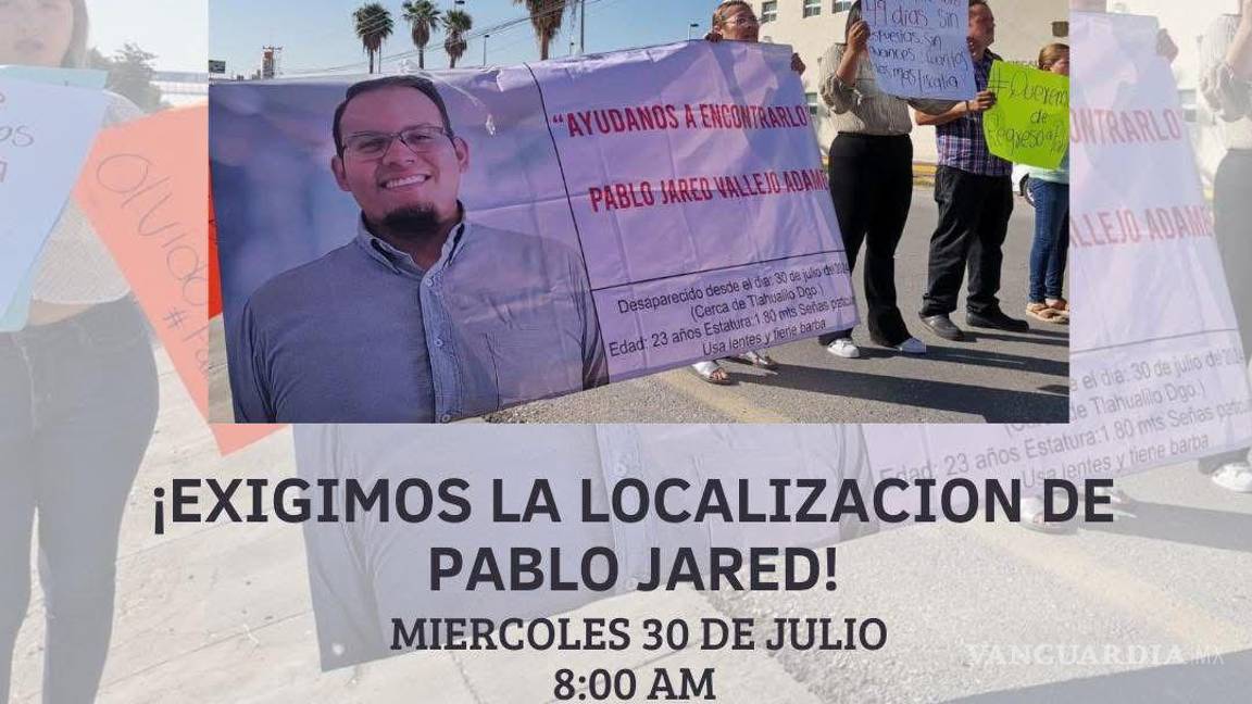 ‘Un año de ausencia, dolor e incertidumbre’: convocan a marcha por la desaparición de Pablo Jared en Torreón
