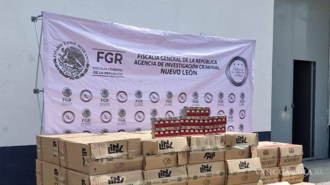 Incautan 590 mil 200 cigarrillos apócrifos en Apodaca, Nuevo León