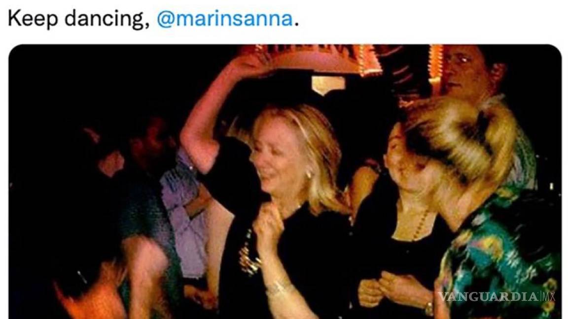 $!Hillary Clinton publica una foto en la pista de baile en apoyo de la primera ministra finlandesa Sanna Marin