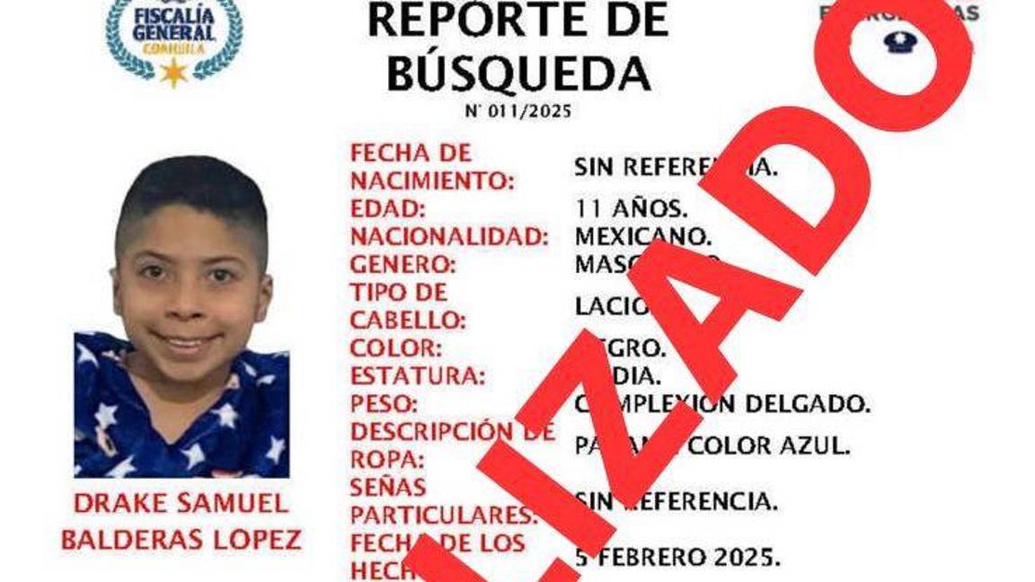 Localizan a menor desaparecido en Saltillo; se encontraba con su abuela