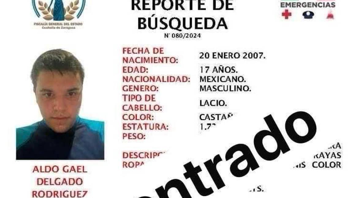 $!La tarde de este jueves fue difundido un comunicado donde se dio a conocer que Aldo Gael ya había sido localizado.