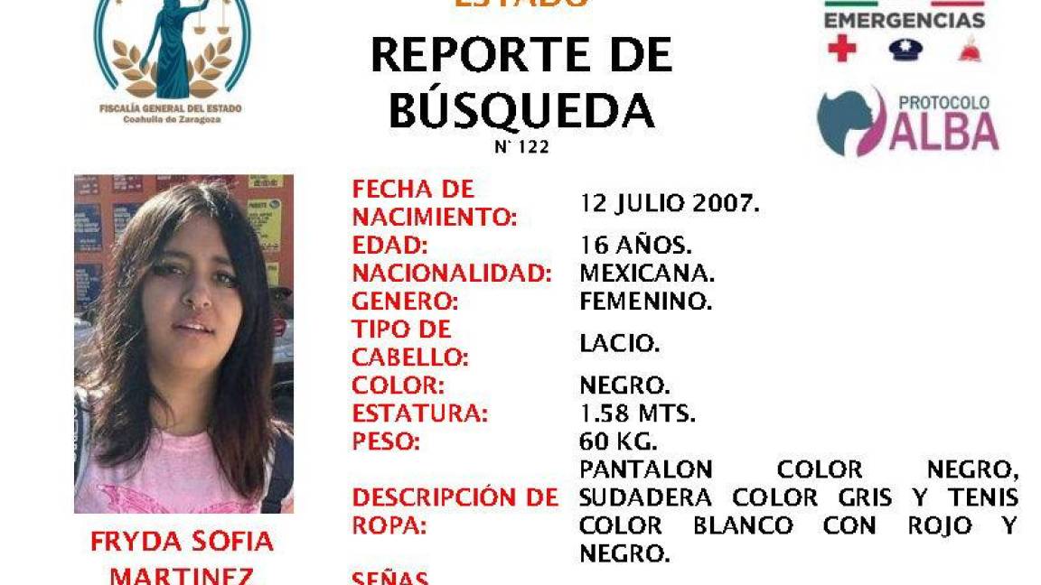 Joven desaparece en Torreón y es buscada por las autoridades
