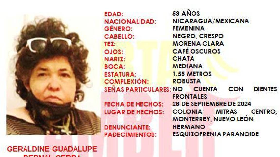 Nuevo León: Buscan a mujer nicaragüense con esquizofrenia, desaparecida en Monterrey