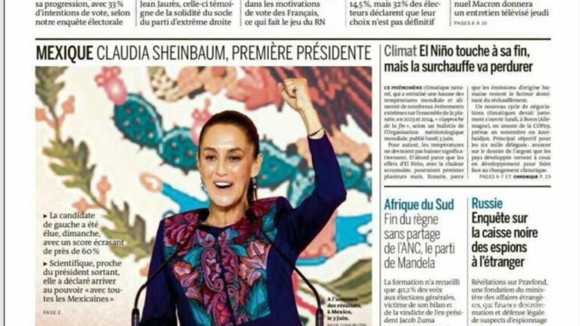 $!Primera Presidenta de México y científica: Así describen periódicos del mundo a Claudia Sheinbaum tras ganar elecciones de 2024