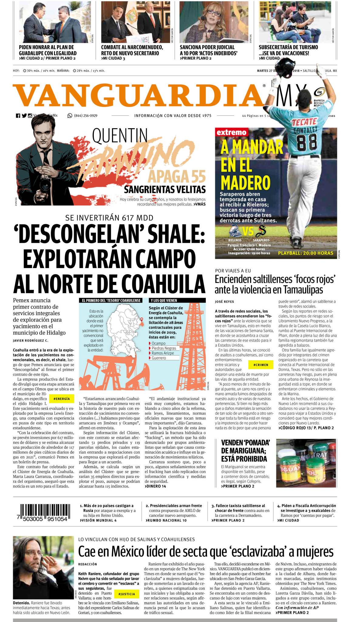 $!AMLO no permitirá el fracking; en pausa inversiones pactadas por Pemex, para extraer gas shale en Coahuila