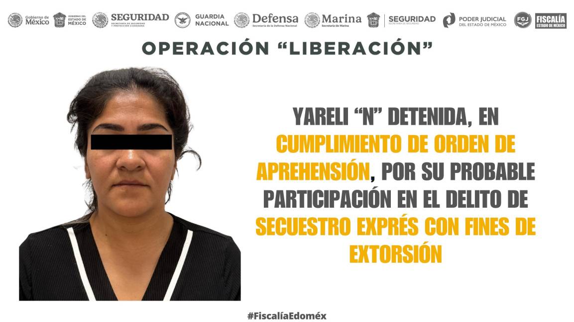 $!Operación Liberación: detienen a regidora de Ixtapan de la Sal por secuestro exprés con fines de extorsión