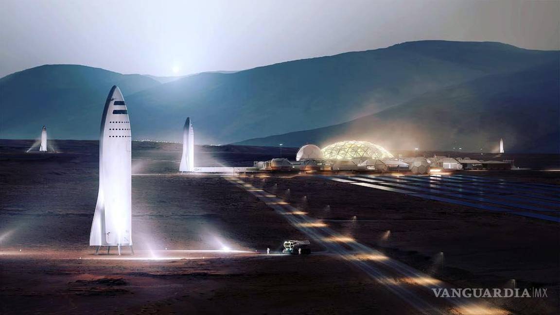 $!Una representación proporcionada por SpaceX de una propuesta de Mars Base Alpha.