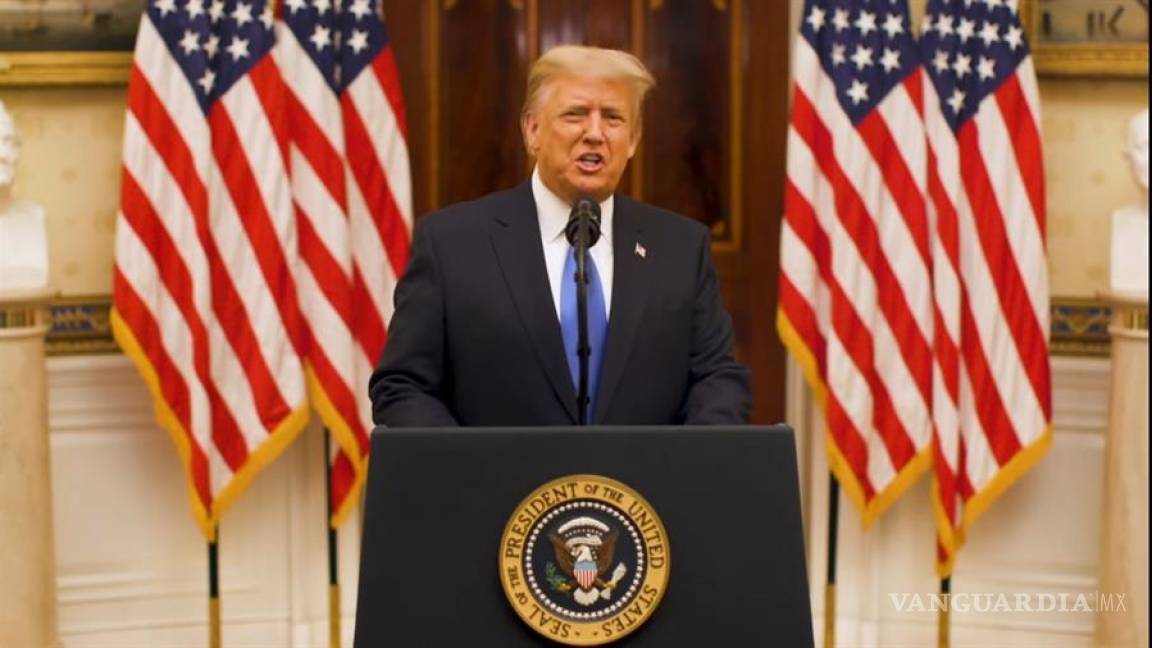 Se reivindica Trump en su discurso de despedida, intenta deslindarse del asalto al Capitolio