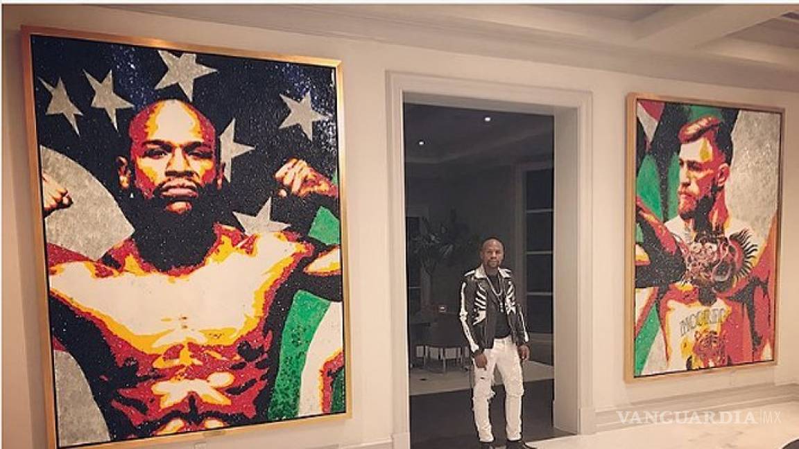 Mayweather tiene un cuadro de McGregor en su casa