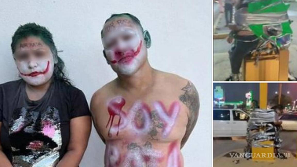 ¿Batman vigila Tamaulipas?... sujeto detiene a ladrones y los pinta de Joker