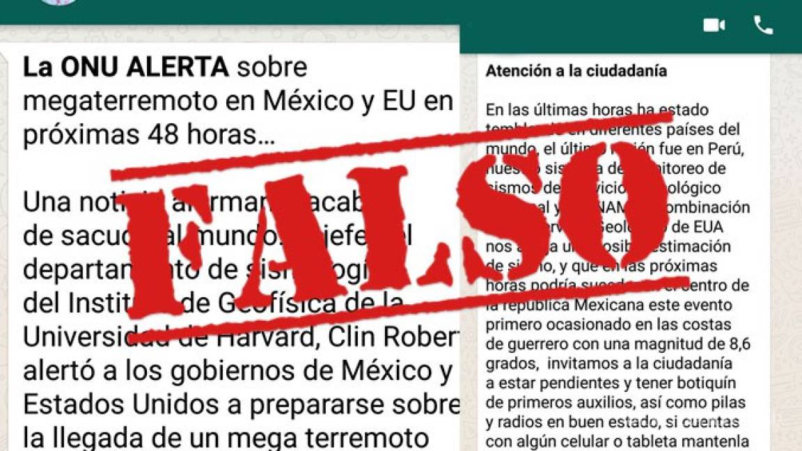 ONU desmiente noticia falsa sobre megaterremoto en México y EU