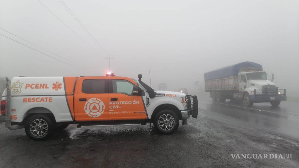 Reporta PCNL neblina y llovizna en carretera libre Monterrey-Saltillo