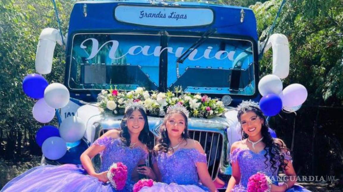 Quinceañeras de Torreón se viralizan al usar un transporte público como limusina