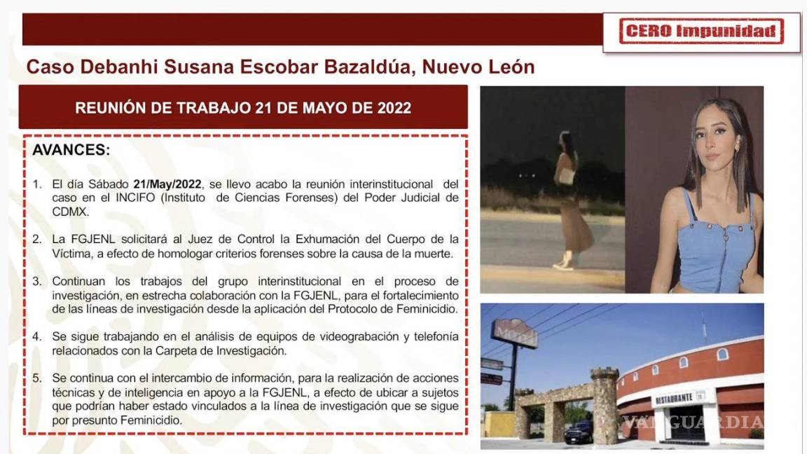 $!Muestra SSPC avances en la investigación por el caso Debanhi Escobar en Nuevo León