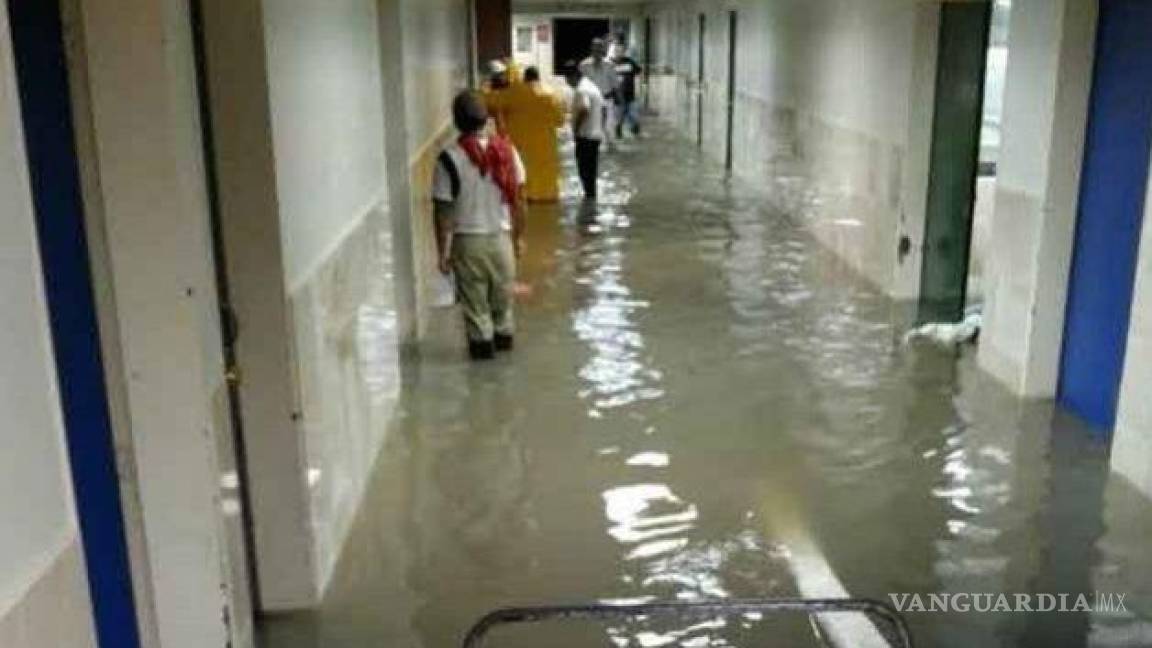 Se inunda hospital del IMSS en Tamaulipas, tras fuertes lluvias
