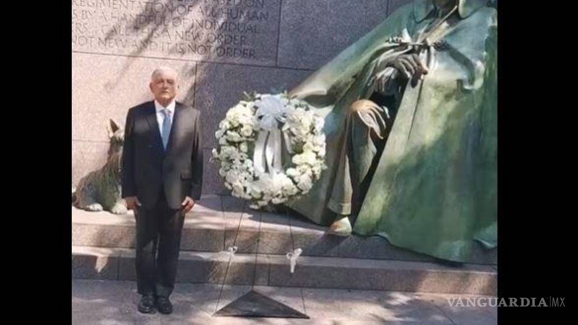 AMLO rinde homenaje en memorial a Franklin D. Roosevelt