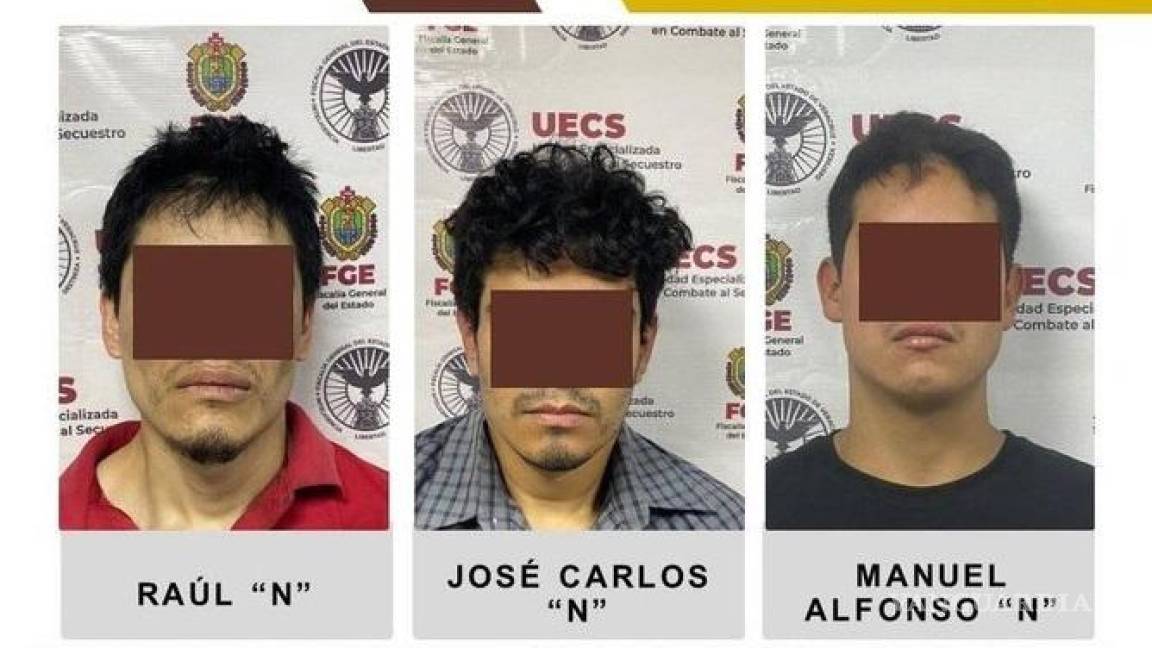 $!Raúl ‘N’, Manuel Alfonso ‘N’ y José Carlos ‘N’, fueron detenidos por su supuesta participación en la desaparición de Sara Hilda