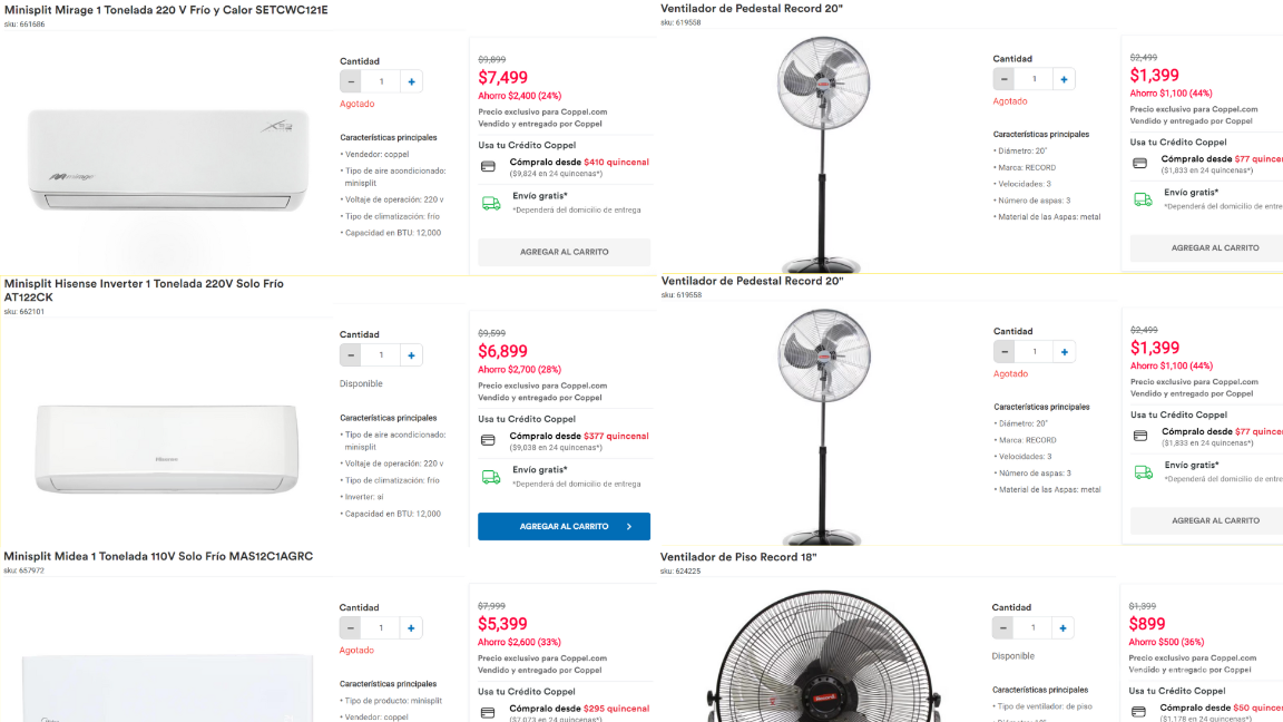 $!Coppel, Walmart y Liverpool... Estos son los aires acondicionados y ventiladores con mejor oferta por Hot Sale en línea