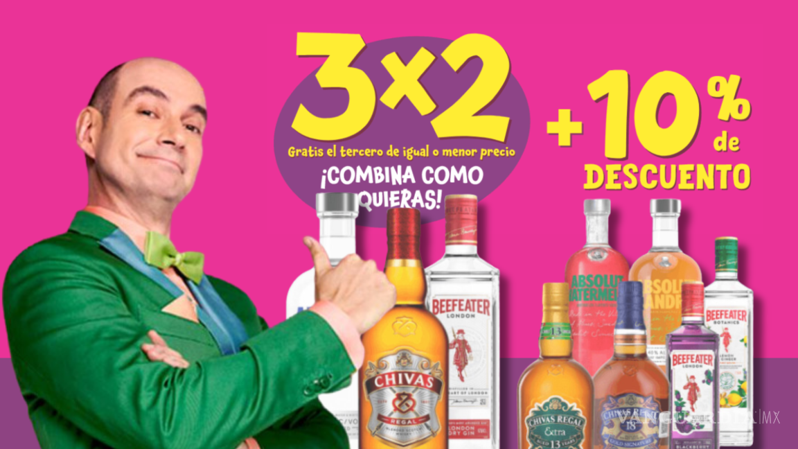 Soriana pone Al 3x2 más un 10% de descuento en estas botellas de Vodka, Whisky y Gin