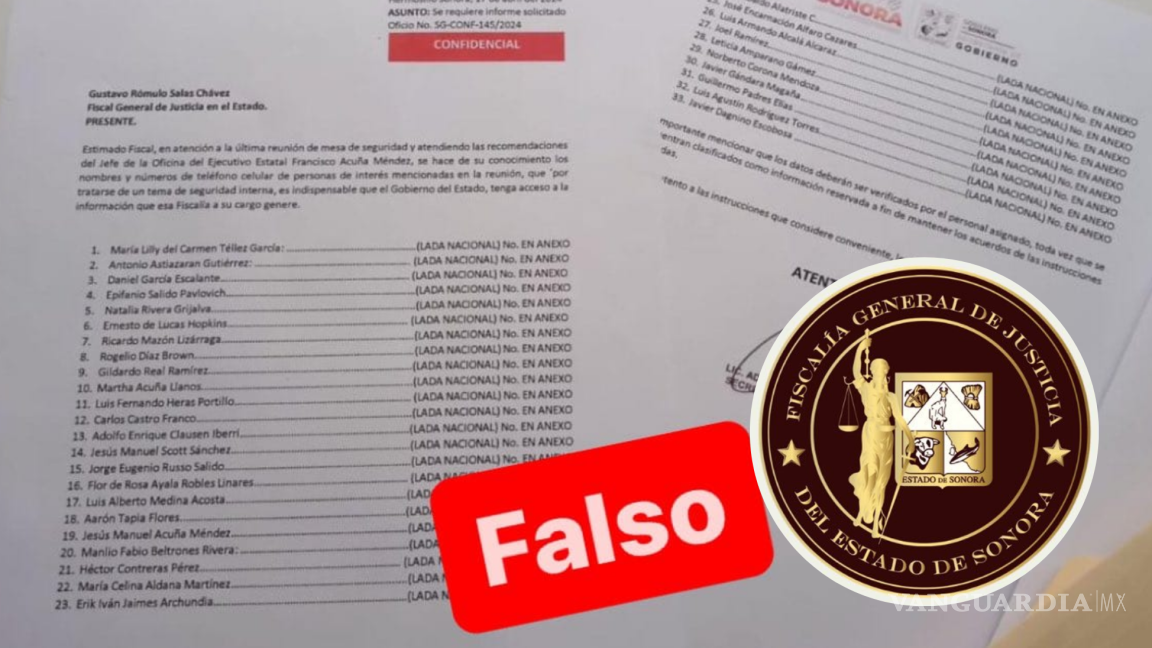 Fiscalía de Sonora desmiente oficio falso, con ‘fines de espionaje’, sobre información de candidatos y políticos