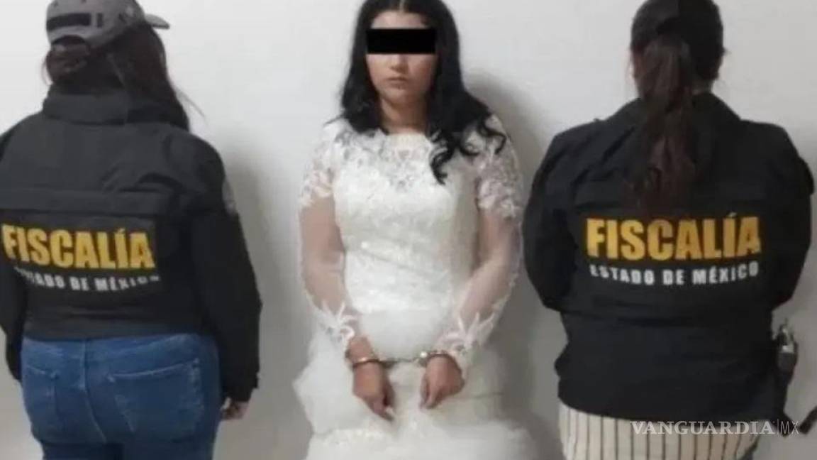Vestida de novia y antes de casarse capturan a presunta extorsionadora, el novio huyó