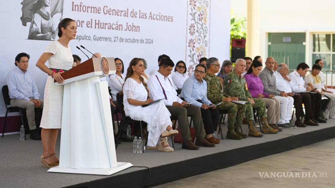 $!Han invertido más de 7 mil mdp para atender a Oaxaca y Guerrero por huracán John: Sheinbaum