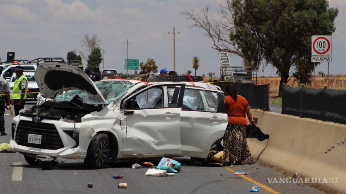 Fatal accidente carretero deja a menor sin vida en Zacatecas; familia saltillense se dirigía hacia Guadalajara