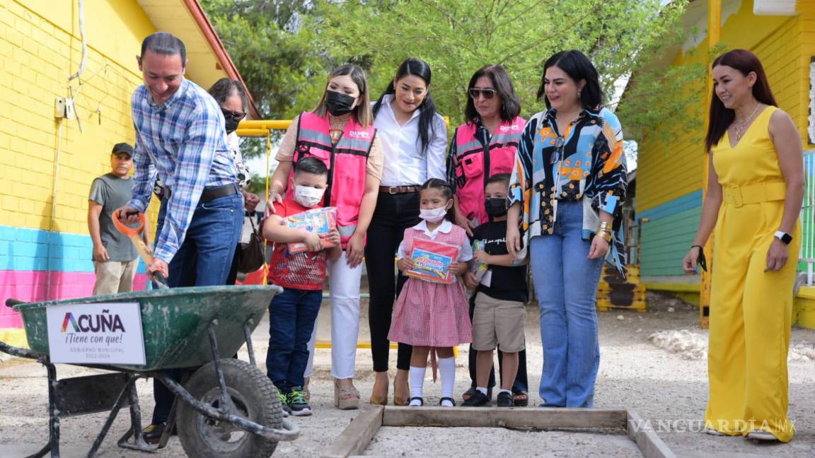 Apoyan en Acuña con obras de infraestructura al Jardín de niños Lázaro Cárdenas