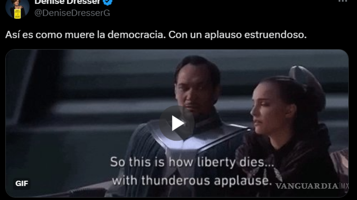 Así es como muere la democracia... Denise Dresser cita a Star Wars para criticar triunfo de Sheinbaum