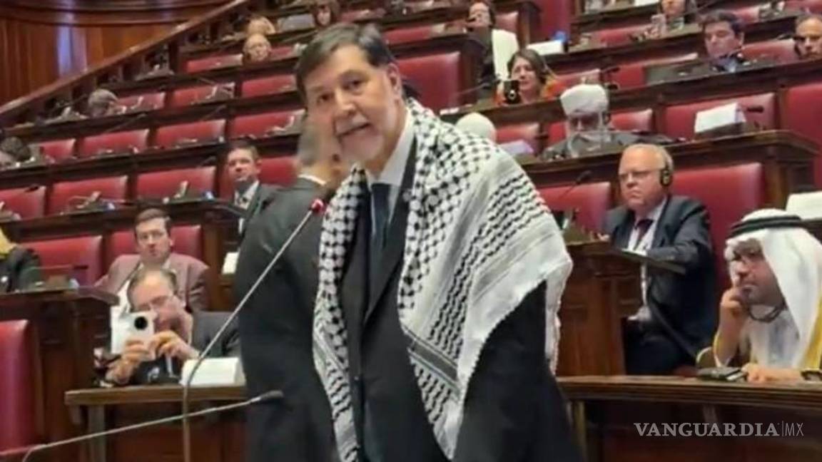 Participa Noroña en Parlamento Europeo; pide paz para el pueblo palestino