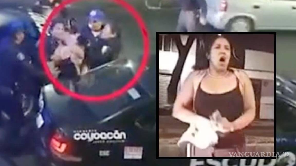 Mujer insultó y agredió a policías; uniformada la sometió con jalón de cabellos