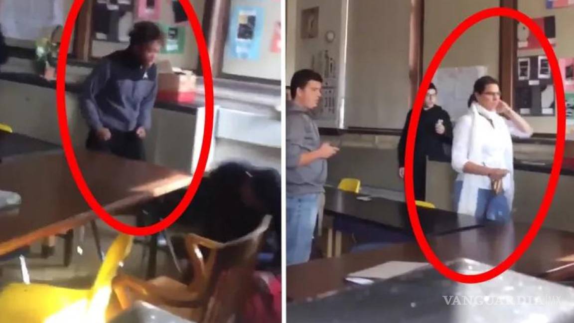 ‘¡No vuelvas a tocar a la profesora!’, estudiante defendió a su maestra tras ser golpeada por otro alumno