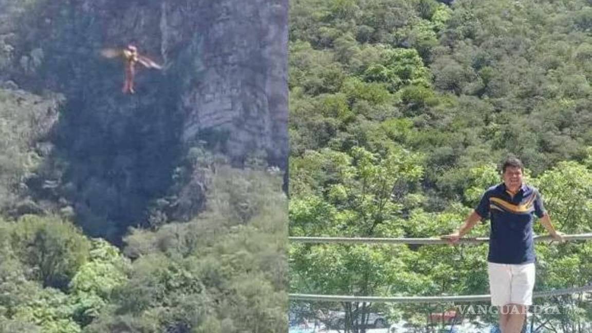 $!La figura de lo que pareciera un hombre con alas apareció, según Gaytán, cuando le tomó una fotografía a su papá en la cueva de Los Murciélagos en el municipio de Santiago.
