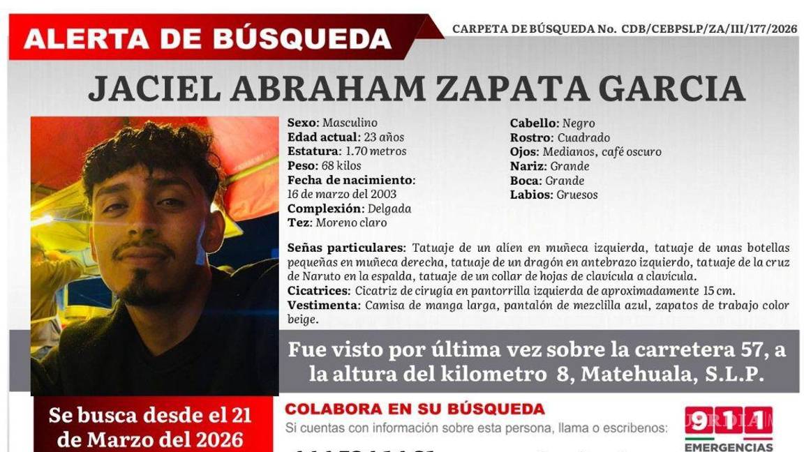 $!Desaparecen siete electricistas tras salir de Matehuala; activan fichas de búsqueda en San Luis Potosí