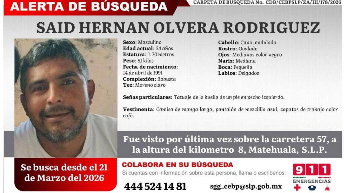 $!Desaparecen siete electricistas tras salir de Matehuala; activan fichas de búsqueda en San Luis Potosí