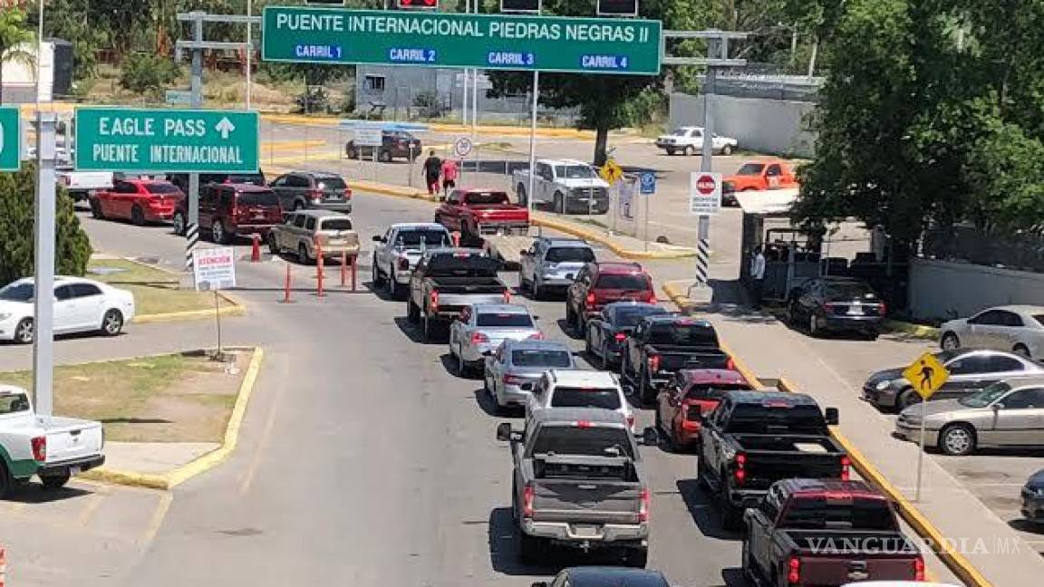¿De vacaciones a Estados Unidos? Registran tráfico Puentes Internacionales entre Piedras Negras y Eagle Pass