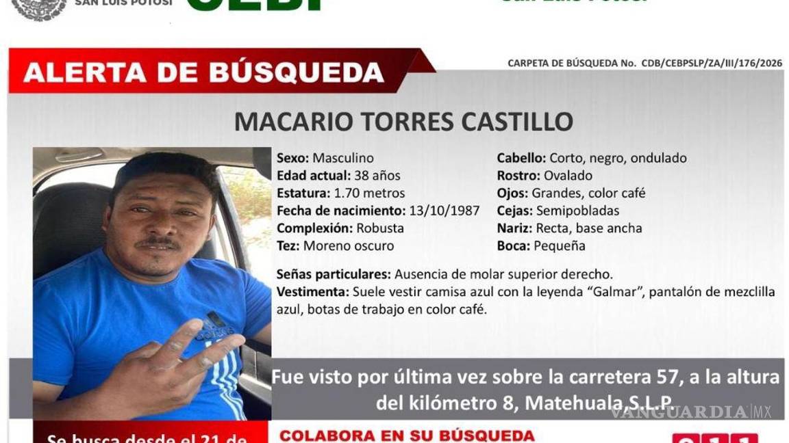 $!Desaparecen siete electricistas tras salir de Matehuala; activan fichas de búsqueda en San Luis Potosí