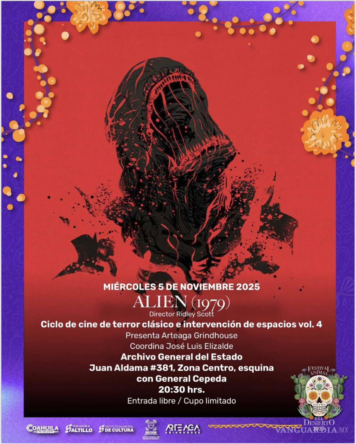 $!Saltillo se llena de terror: Ciclo de Cine llega al Panteón Santiago, Universidad Carolina, Parque Hundido y más