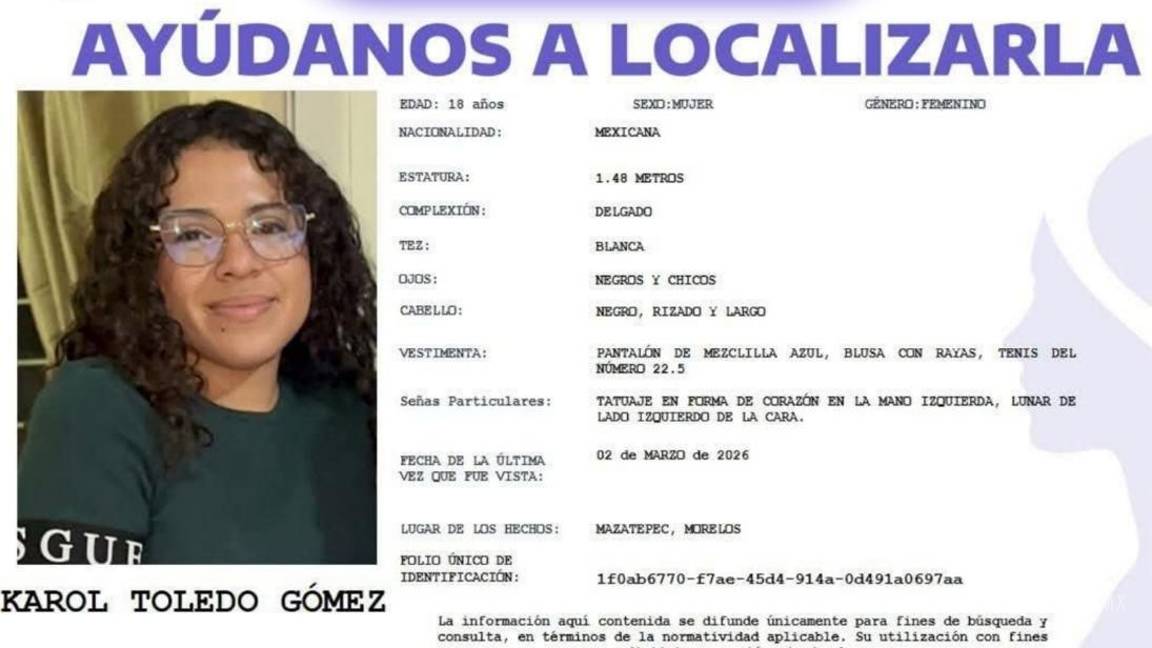 $!Desaparece Alondra María Stephanye Contreras, estudiante de Nutrición de la UAEM; es el tercer caso