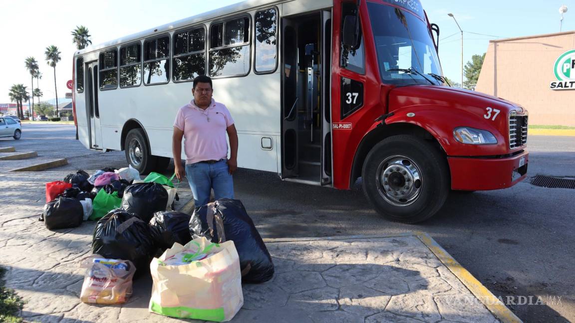 Saltillo: chofer de la ruta Express colecta apoyo por Guerrero