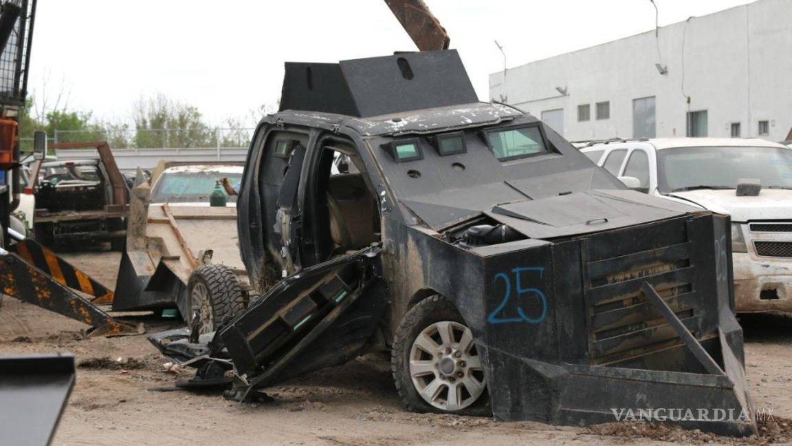 Destruye FGR 28 vehículos ‘Monstruos’ en Reynosa