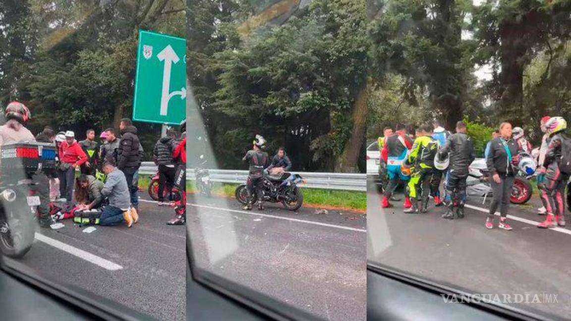 Accidente de motociclistas en la México-Cuernavaca, por exceso de velocidad