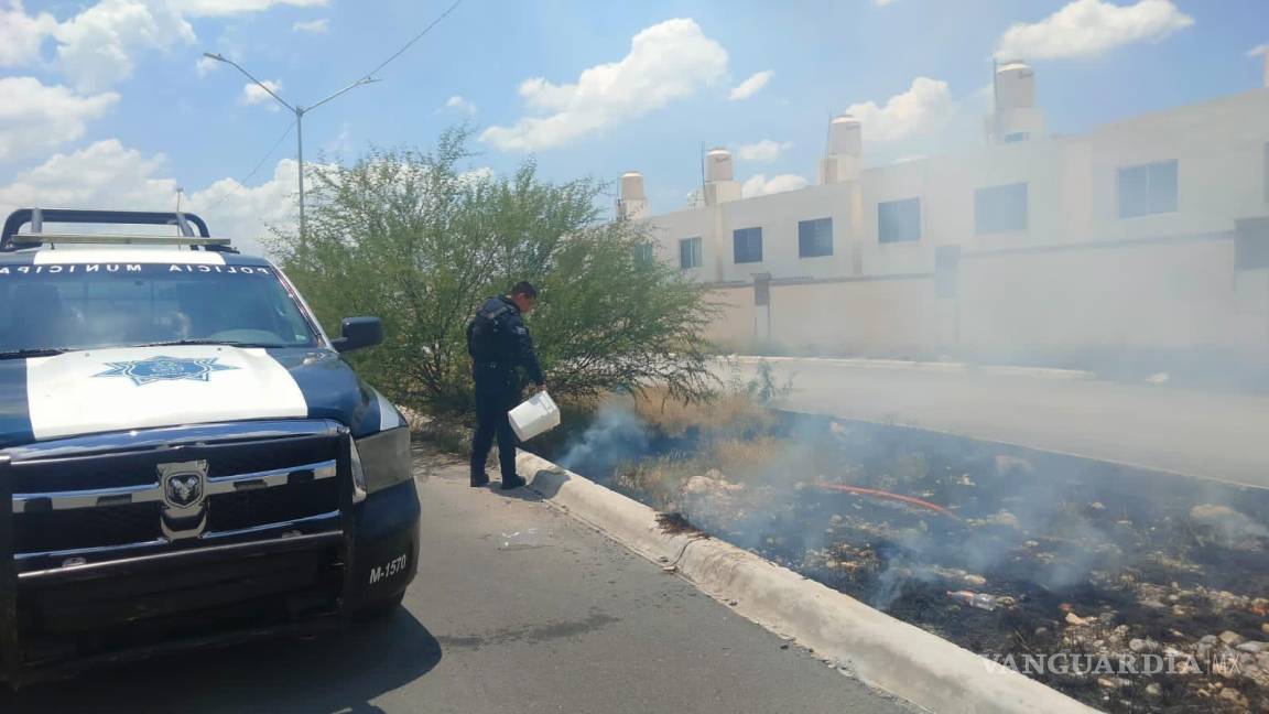 Incendio en Mirasierra causa movilización; policía de Saltillo lo sofoca