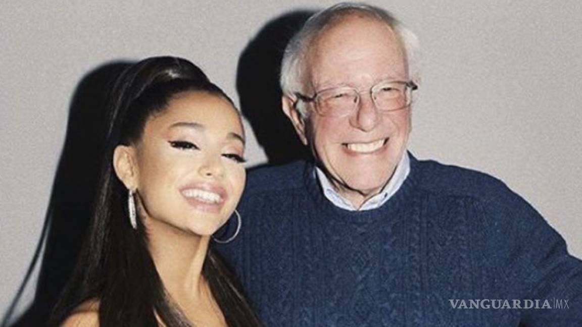 Ariana Grande presume fotos junto a Bernie Sanders, y pide a jóvenes apoyarlo
