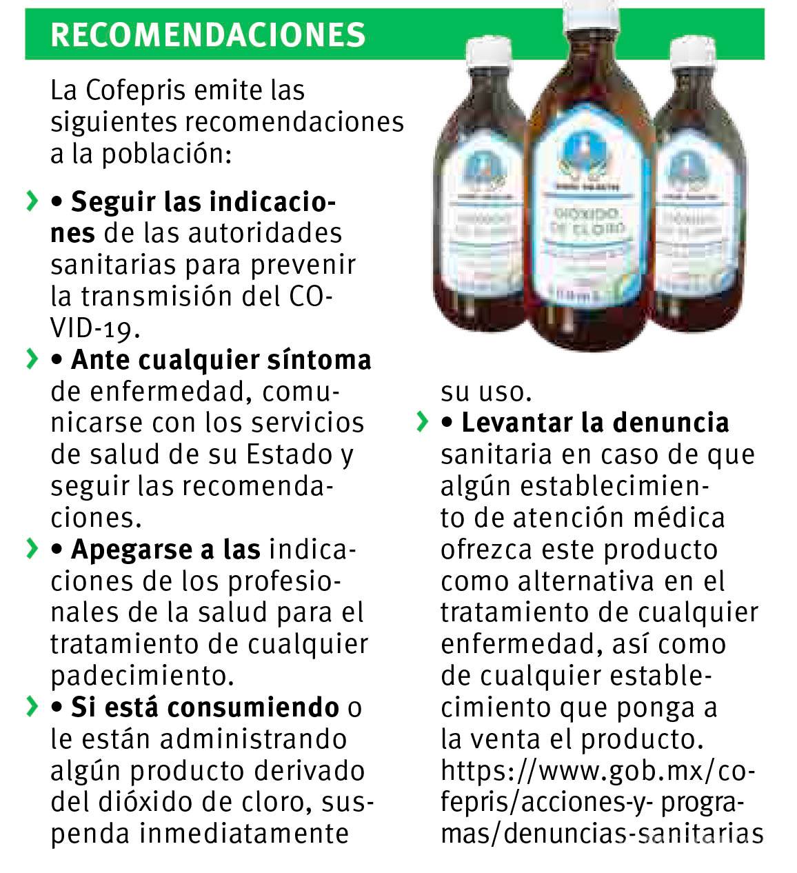 $!Alertan a coahuilenses sobre el consumo de dióxido de cloro