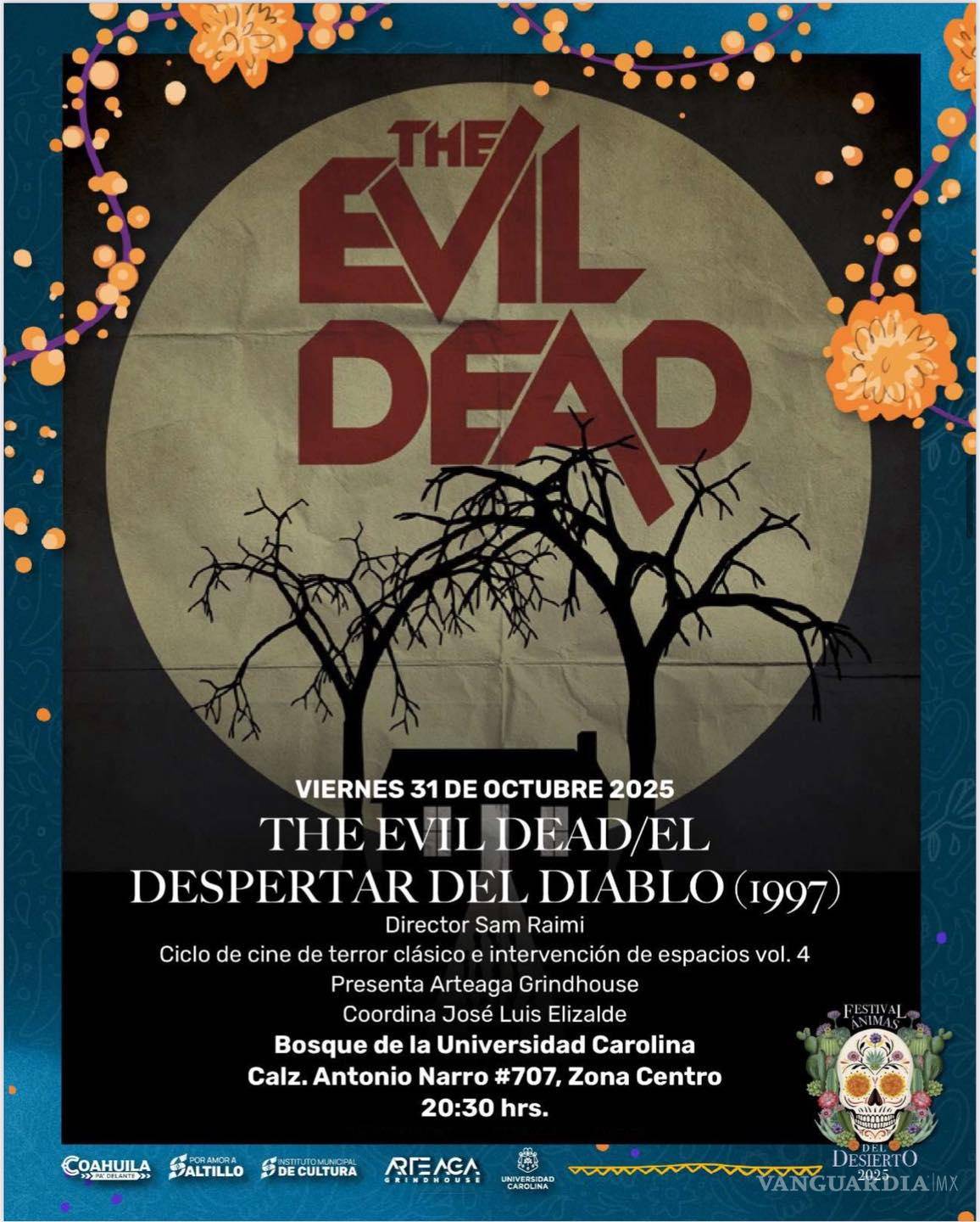 $!Saltillo se llena de terror: Ciclo de Cine llega al Panteón Santiago, Universidad Carolina, Parque Hundido y más