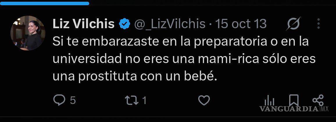 $!Liz Vilchis enfrenta críticas por antiguos tuits de odio; desactiva X y luego recupera su cuenta