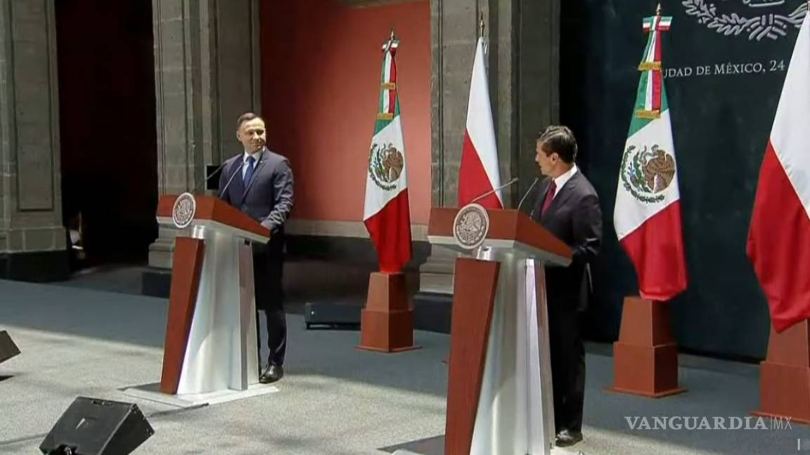 Peña Nieto recibe al mandatario de Polonia en Palacio Nacional