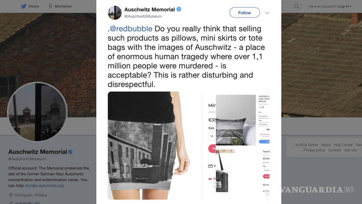 Museo Auschwitz critica a un vendedor en línea por el uso en minifaldas con fotos del campo de concentración